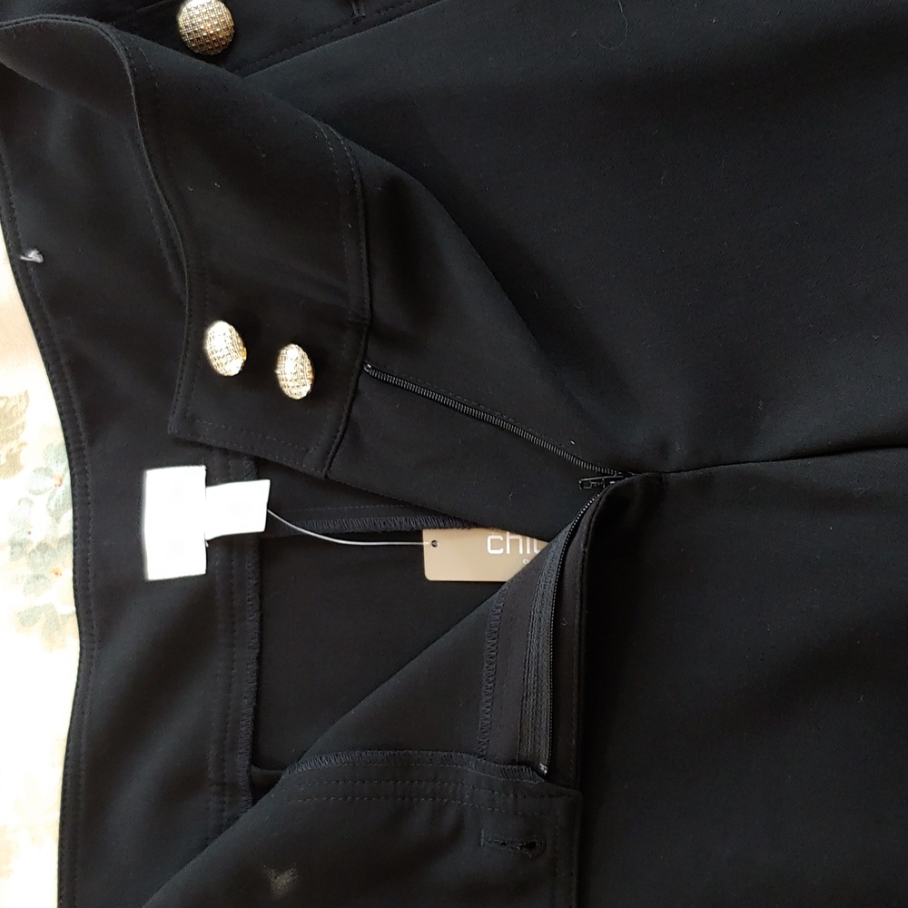 Chico's Nautical Black Dress Cropped Pants with Button Detail size 2.5 (14) NWT - Picture 16 of 17